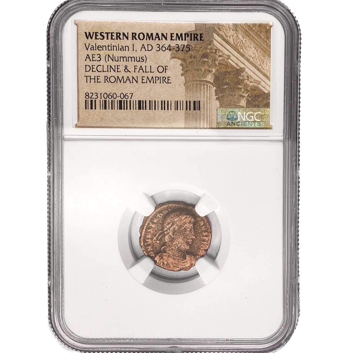 ローマ帝国Valentinian I AD 364年-375年ÆヌムスNGC認定 Western Roman Empire, Valentinian I, AD 364-375, Nummus, NGC