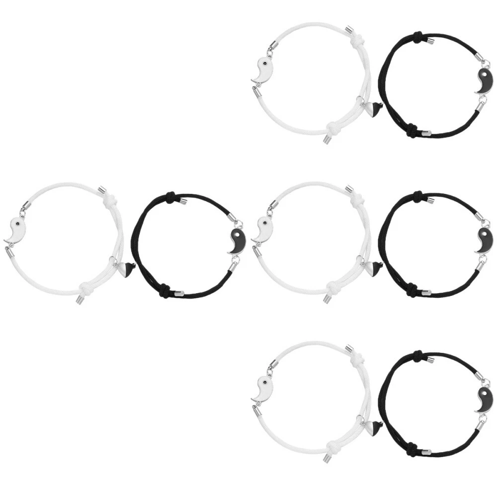 4 Paia Braccialetto Coppia Amanti Uomo e Donna Bracciali San Valentino