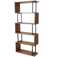 BüCherregal MCW-A27, Standregal Wohnregal, 183X80Cm 3D-Struktur, Braun