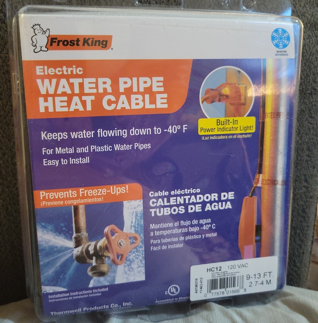 Frost King Electric Water Pipe Heat Cable (913 ft./2.74 M) HC12