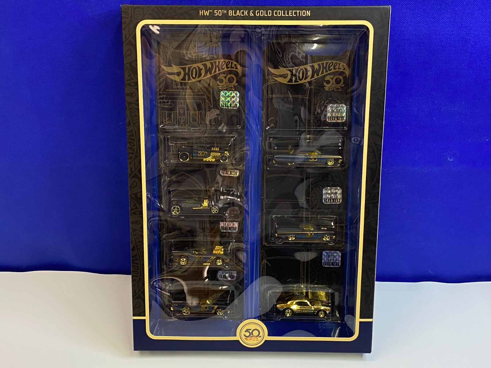 HOT WHEELS 50TH BLACK & GOLD COLLECTION FACTORY SEALED BOX VERY NICE !!