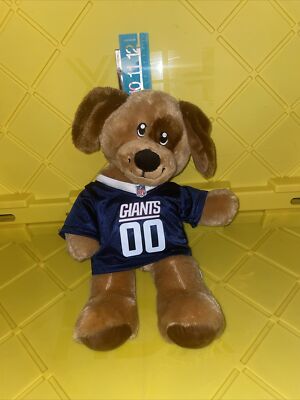Build A Bear Puppy Floppy Ears Plush Dog Brown With NFL NY Giants Shirt 2016
