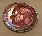 1961 Gem  Proof Dime 90% Silver  MONSTER  Toning  #609 ~ 28