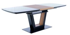 Säulentisch Konferenztisch 160-220x90x76cm Eiche schwarz ausziehbar 86429565