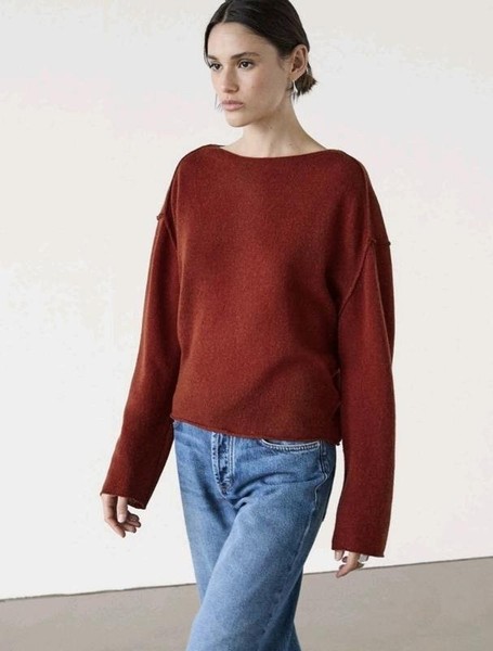 Women Massimo Dutti Sweater Burgundy  M