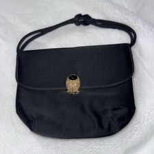 PreOwned Vintage Miss Lewis Black Satin Evening Bag