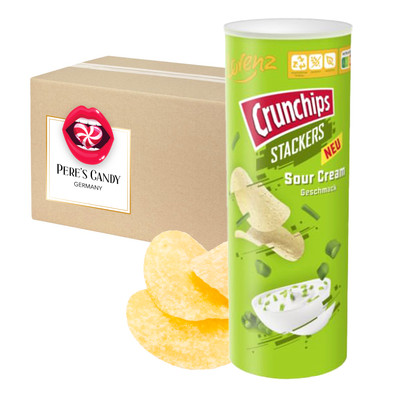 5 x 175g Lorenz Crunchips Stackers Sour Cream Geschmack