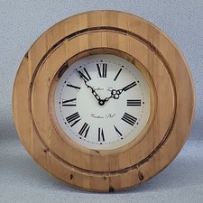 Large Pine Round Country Cottage Wall Clock Another Time Place 41cm Vintage