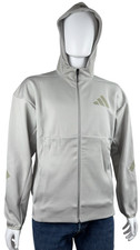 Adidas Mens Small Jacket Full-Zip Hooded Track Metal Gray Z.N.E. Spotswear New