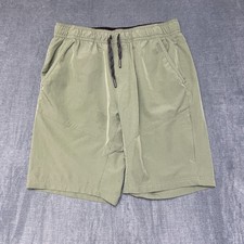 Gerry Pull On Trail Shorts Mens Medium Green Drawstring Pockets Stretch Hiking