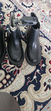 Wonder Nation Kids Chelsea Ankle Boots Black Silver Star Zip Faux Leather 1