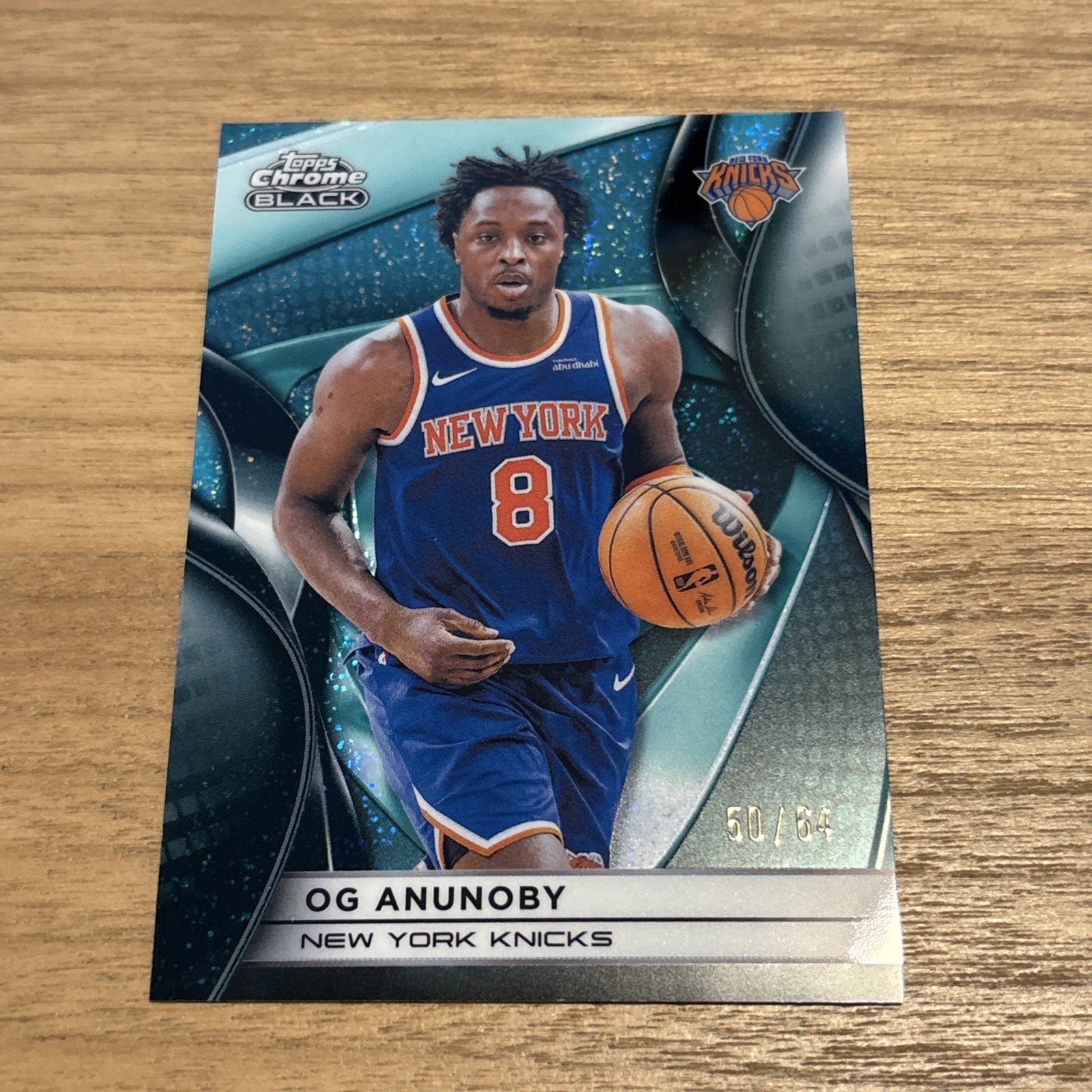 2025-26 Topps Chrome Black OG Anunoby Teal Glitter /64