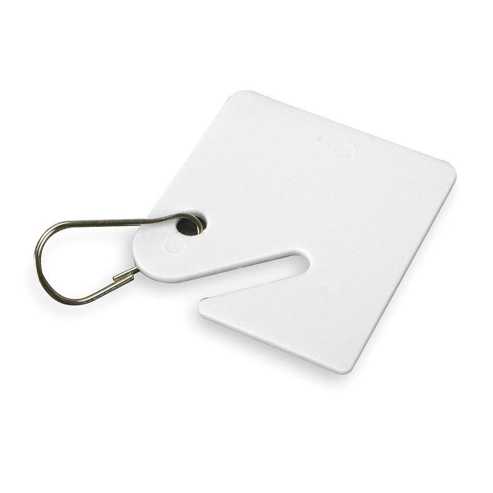 GRAINGER APPROVED 2NEU1 Key Tag,Square-Slotted,White,PK50 2NEU1