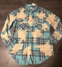 Crazy Train Women’s Size XL Flannel Shirt New With Tags Beach Babe Turquoise