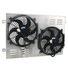 Aluminium Cooling Radiator Shroud 2 x 10 Inch Fans for 1967-1970 Ford Fai...