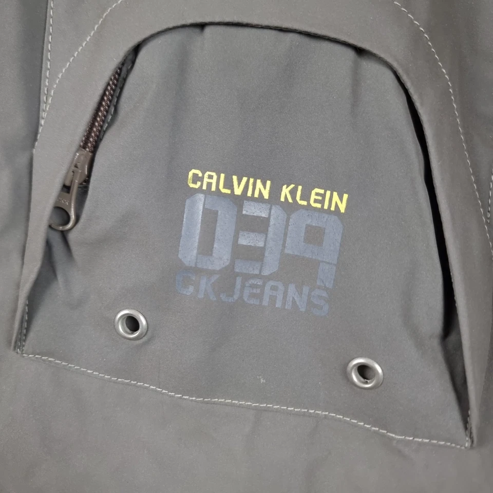 Chaqueta De Colección CALVIN KLEIN Para Hombre 2XL Verde Goma Cremallera Completa Forrada Años 90 Foto 2 de 4