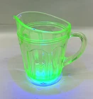 Vintage Anchor Hocking Glass Pitcher Colonial Uranium Green Depression Glass