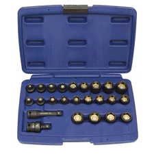 Westward 4Prf3 3/8" Drive Impact Socket Set, Sae, Metric, 24 Pcs