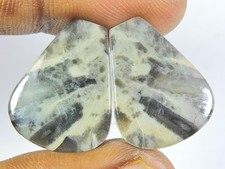 Natural Puff Jasper Matched Pair Pear Cabochon Loose Gemstone 17X24X04 MM a189