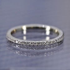 Size 9, vintage sterling silver 925 stackable band ring with cluster cz