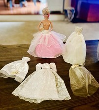 VINTAGE BARBIE WEDDING PETTICOAT HOOP 3 DRESSES COLLECTION - No Doll