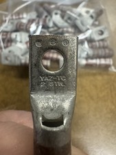 BURNDY YAZ-TC, 1-Hole Lug, 2 AWG, 1/4" Long Barrel, Brown Die, W/ Inspect Window