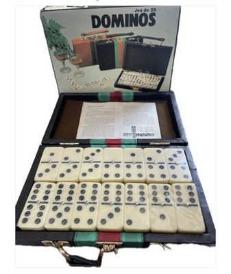 Dominos Jeu de 28 Brandneu Versiegelt 1970er Vintage Spielkoffer Reiseset In Box