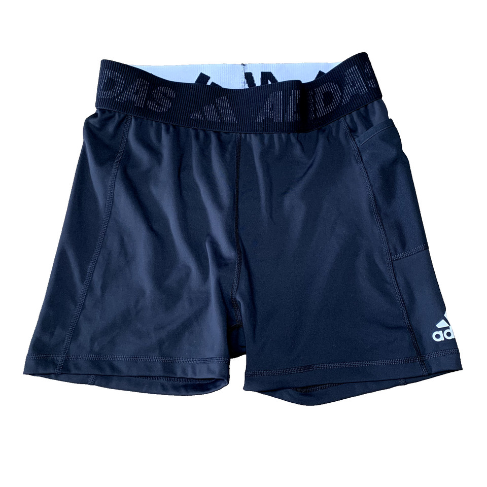Adidas Techfit Women's M High Waist Running Gym Bike Shorts Side Pocket, Black