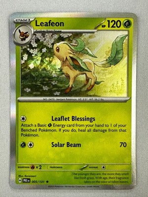 Leafeon SV: Prismatic Evolutions Holo 005/131 Rare NM