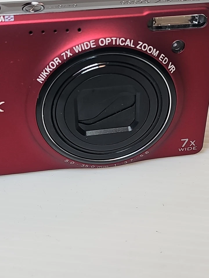 Nikon Coolpix S6000 Red 14.2MP Compact Digital Camera Free Shipping Duty Free - Image 3 of 4
