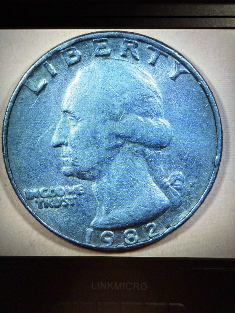 1982 P 25 C Quarter Error Multiple Cud And Filled P Mint Mark R49