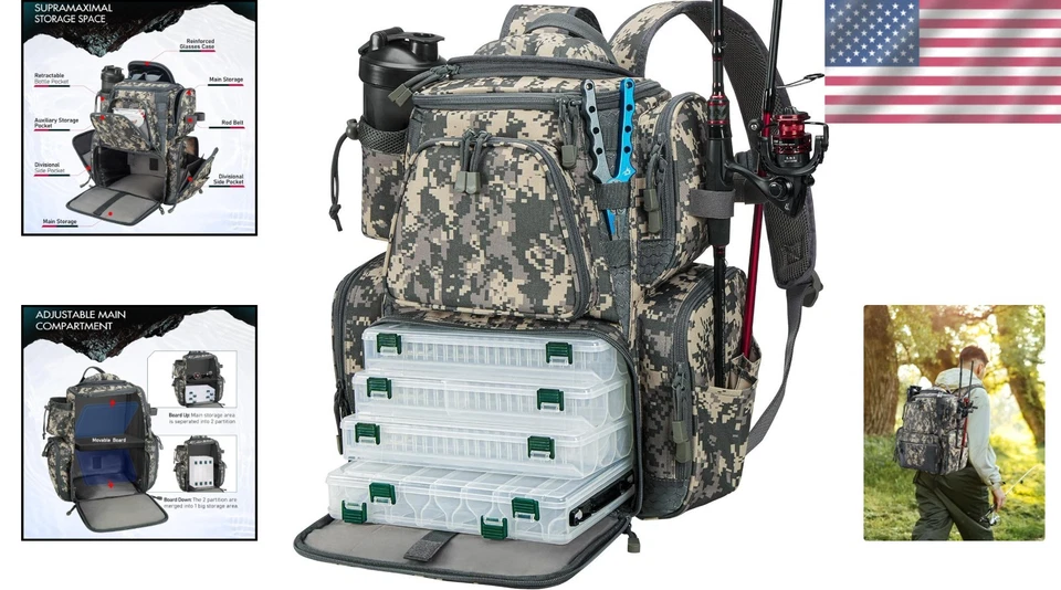 Cómoda bolsa de aparejos de pesca con correa Foto 2 de 4