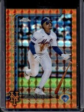 2025 Topps Chrome Francisco Lindor Orange Geometric Refractor #/25 Mets