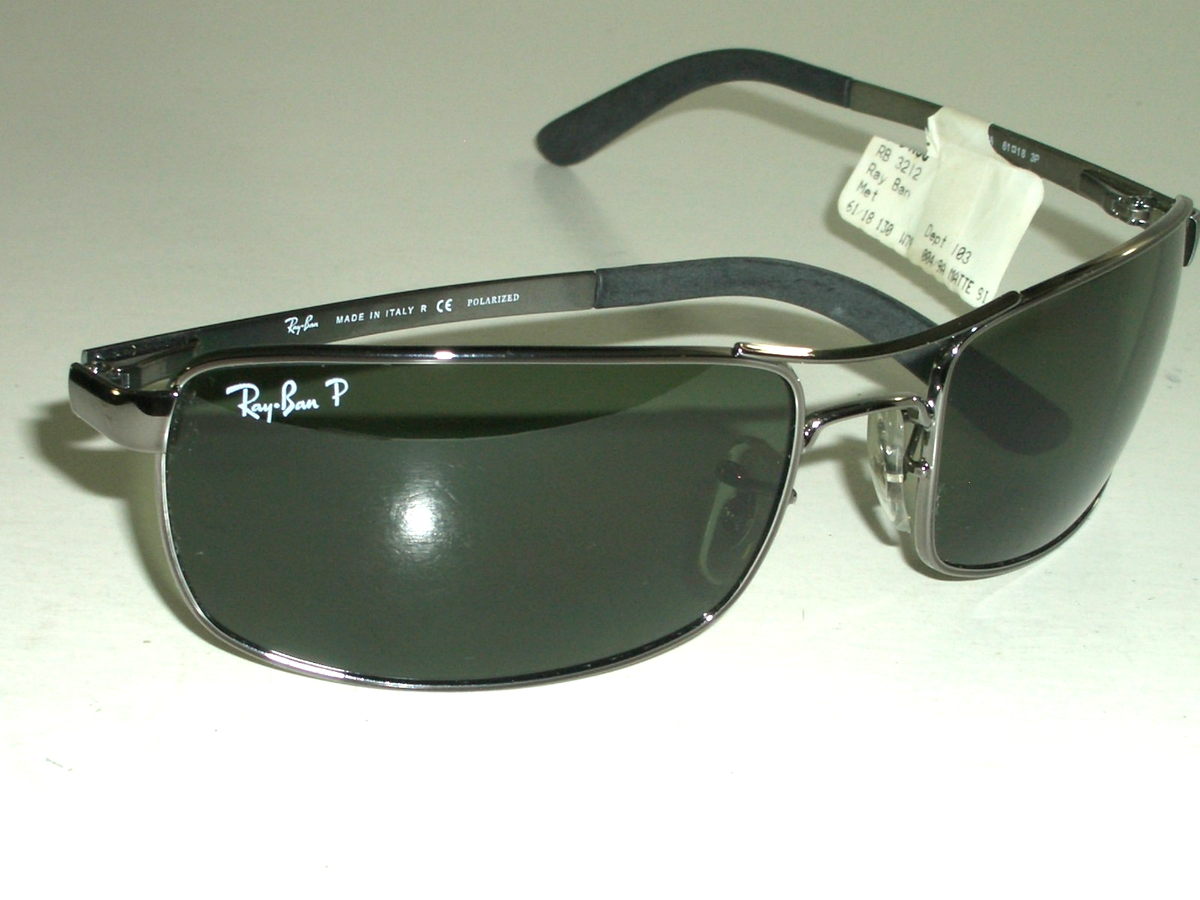 RAY BAN ITALY RB3212 004/9A 61[]18 MATTE SILVER POLARIZED WRAPS