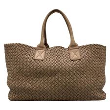 Auth BOTTEGA VENETA Cabas MM 115664 Brown Leather 1**/5** Tote Bag