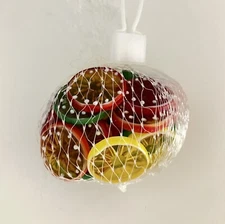 24 Pieces Of Glass Fruit Slices Lemon Lime Strawberry New