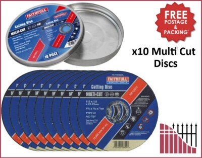 Faithfull Mehrzweck-Schneidescheibe 115 x 1,0 x 22,23 mm (10er-Pack) | Kostenlos 48 Stunden!