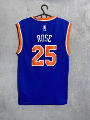 Rose New York Knicks Jersey NBA Basketball Shirt Blue Adidas Mens