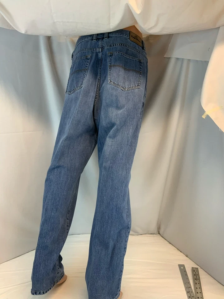 Pantalones de mezclilla Indigo Palms 36x30 azul algodón Tencel Hong Kong ajuste R como nuevos YGI RE2550 Foto 4 de 4