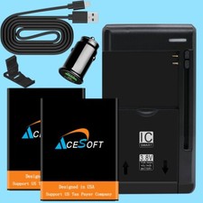 Long Life 2x 1950mAh Durable Battery Rapid Charger for TCL Flip Pro 4056S Phone