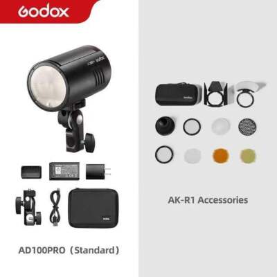 Godox AD100Pro Pocket Flash LED Speedlight TTL Outdoor Flash+AK-R1 Zubehör Set