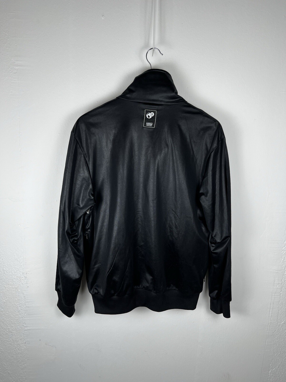Adidas Chile 62 Black/Silver Shiny Track Top Men XS Vintage Style Jacket image 8