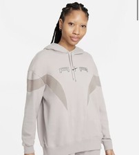 Nike Air Logo Sportswear Pullover Oversize Hoodie Gray Women s Size S - NWT 80