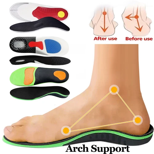 Orthotic Shoe Insoles Flat Foot Arch Support Cushion Inserts Heel Pain Therapy - Picture 1 of 26