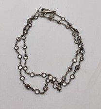 SILPADA STERLING SILVER CLEAR CZ BEZEL LONG CHAIN NECKLACE 22''