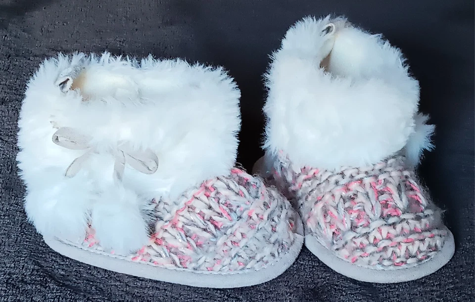 Botas Talla 4 Primeros Pasos Stepping Stones Niña Bebé Tobillo Tejido con Piel Fuax Foto 3 de 4