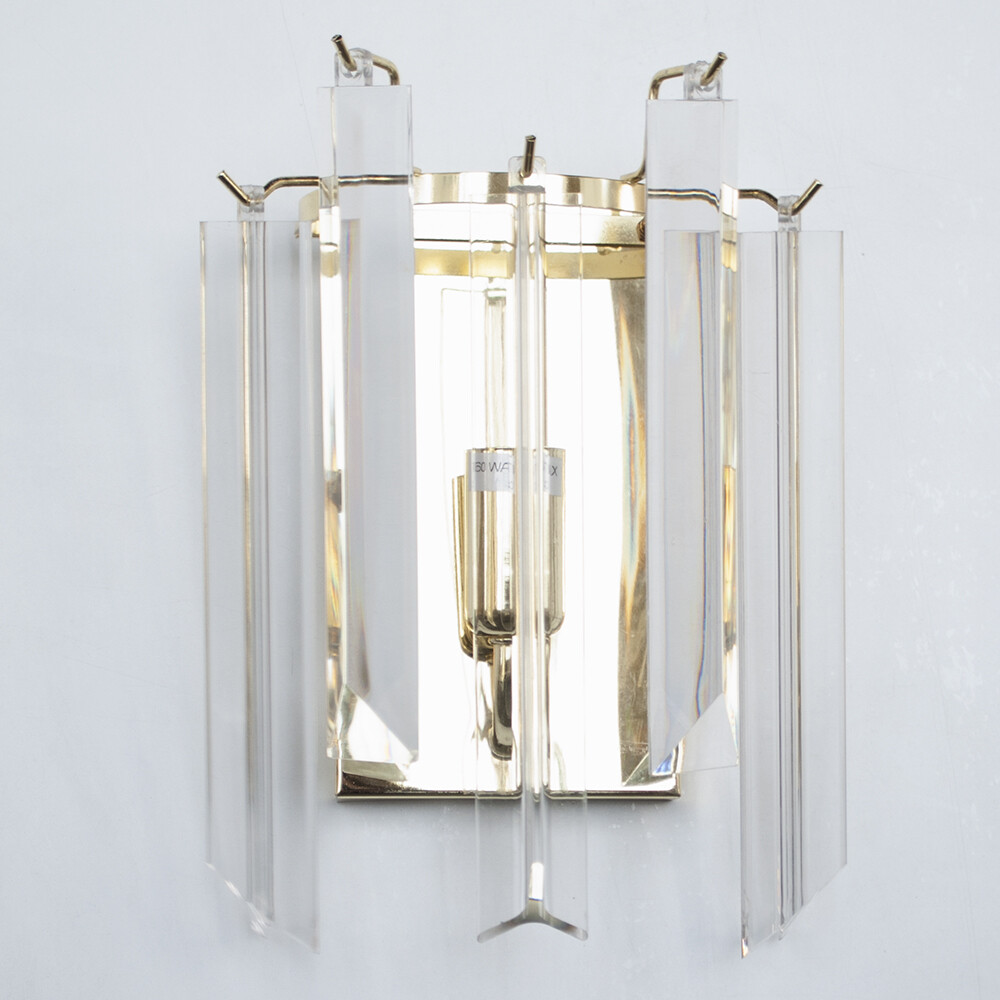 Litecraft Barley Twist Wall Light With Prism Pendants - Polished Brass Clearance