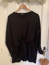 Boohoo Ladies Black Long Sleeve Tie Front Maternity Top Size 14 New With Tags