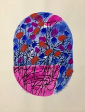 Alain Michel Boucher - Print Original - Serigraphy And Gouache - Jumiège