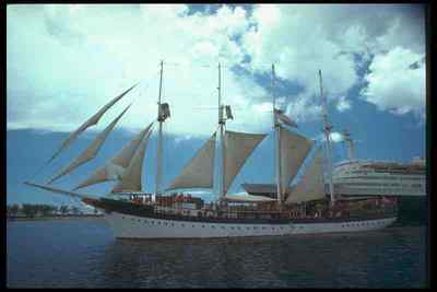 Blechschild hohe Segelboote Schiff 257086 Fantome segelt an Rotterdam vorbei A4 12x8
